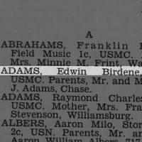 Thumbnail for Adams, Edwin Birdene